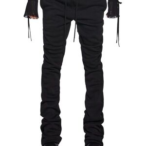 Black fleece Drawstring Pants